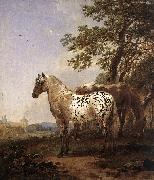 BERCHEM, Nicolaes Landscape with Two Horses oil painting
